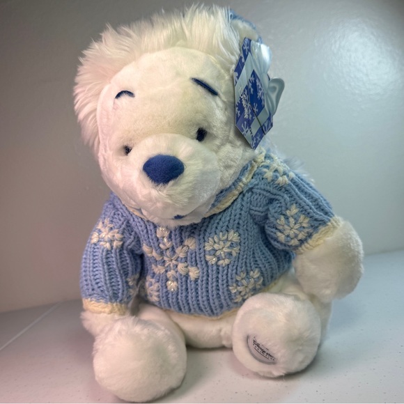 Disney Other - Vintage 2003 Disney Winnie the Pooh White Polar Bear 12" Snowflake Sweater NWT